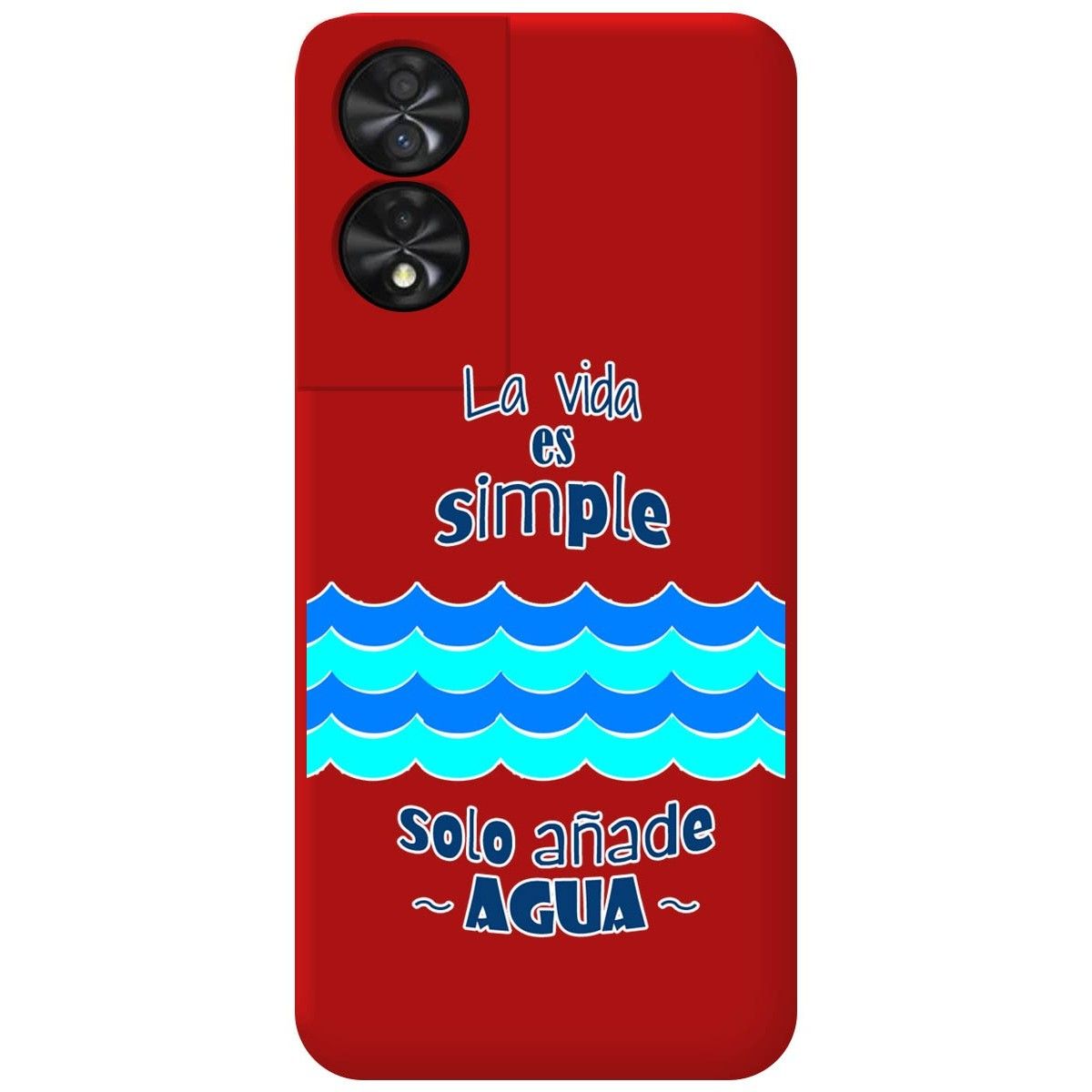 Funda Silicona Líquida Roja para TCL 50 SE diseño Agua Dibujos