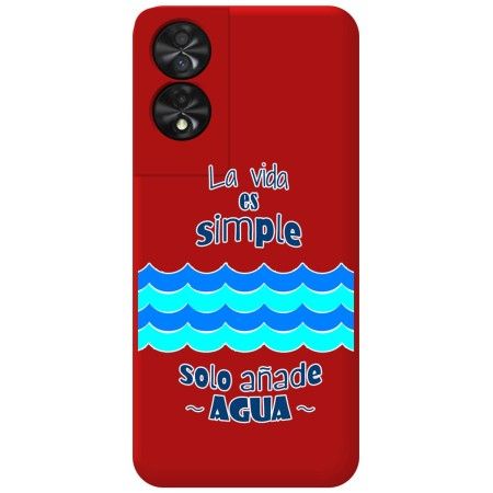 Funda Silicona Líquida Roja para TCL 50 SE diseño Agua Dibujos