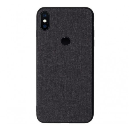 Funda Gel Tpu Efecto Tela Color Negra para Xiaomi Redmi S2
