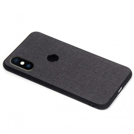 Funda Gel Tpu Efecto Tela Color Negra para Xiaomi Redmi S2