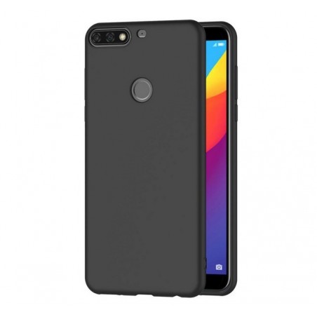 Funda Gel Tpu Tipo Mate Negra para Huawei Honor 7C / Y7 2018