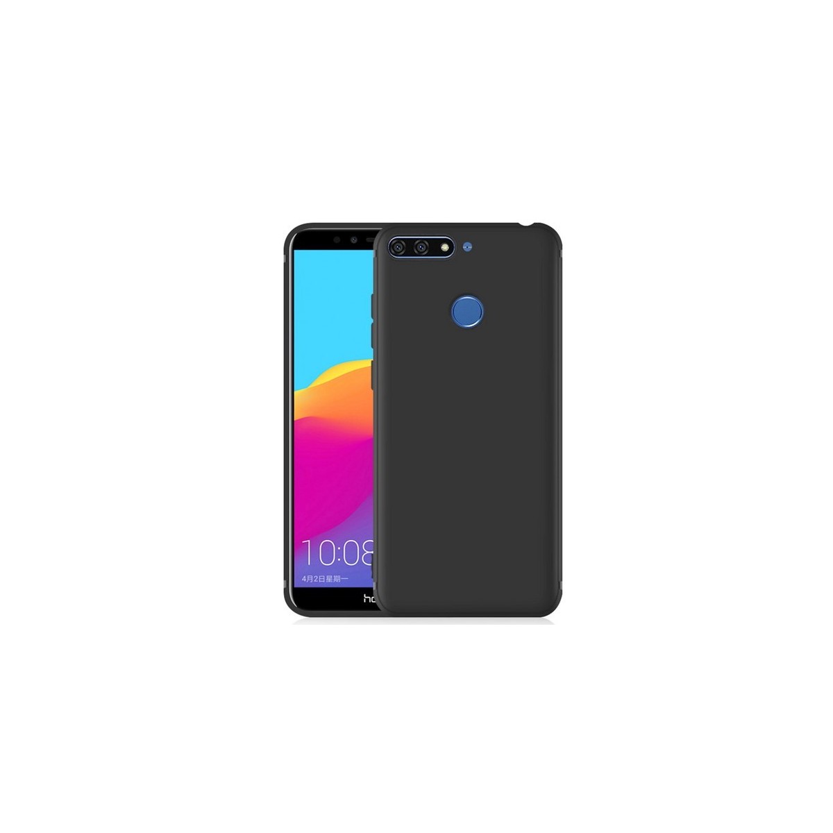 Funda Gel Tpu Tipo Mate Negra para Huawei Honor 7C / Y7 2018
