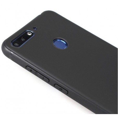 Funda Gel Tpu Tipo Mate Negra para Huawei Honor 7C / Y7 2018