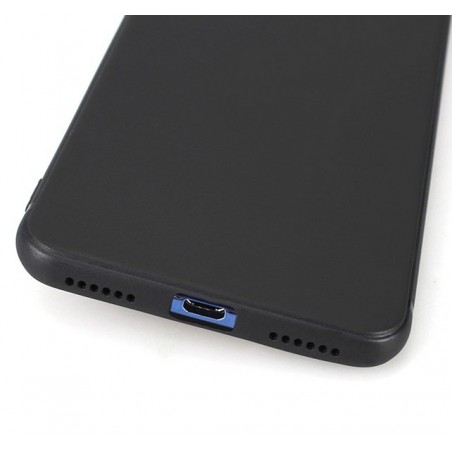 Funda Gel Tpu Tipo Mate Negra para Huawei Honor 7C / Y7 2018