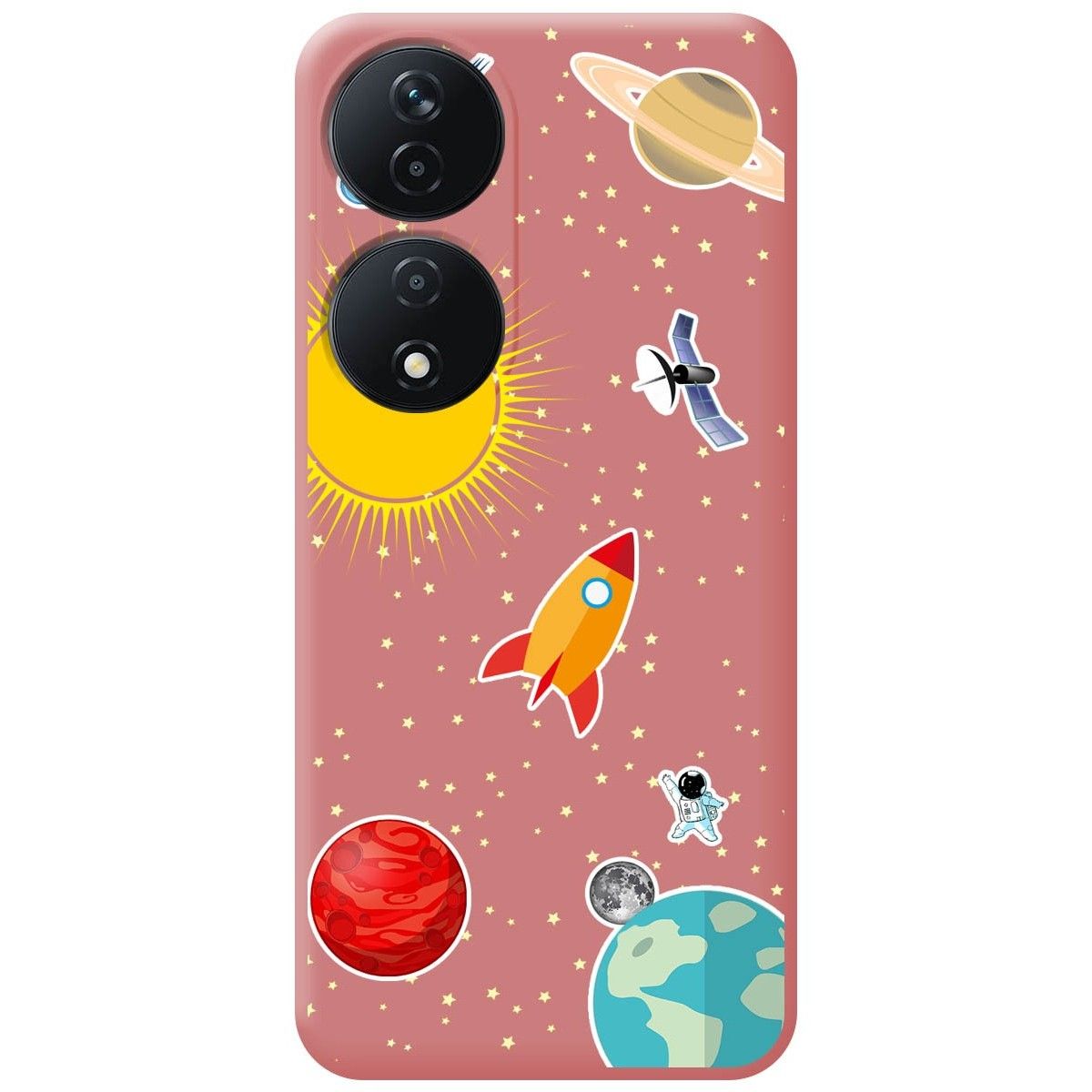 Funda Silicona Líquida Rosa para Huawei Honor 90 Smart 5G diseño Espacio Dibujos