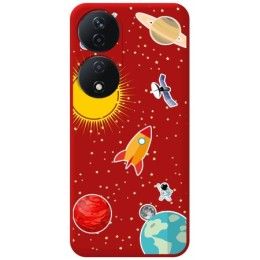 Funda Silicona Líquida Roja para Huawei Honor 90 Smart 5G diseño Espacio Dibujos