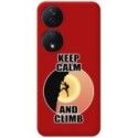 Funda Silicona Líquida Roja para Huawei Honor 90 Smart 5G diseño Hombre Escalada Dibujos