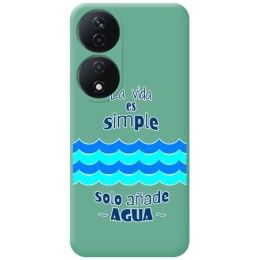 Funda Silicona Líquida Verde para Huawei Honor 90 Smart 5G diseño Agua Dibujos