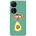 Funda Silicona Líquida Verde para Huawei Honor 90 Smart 5G diseño Vegan Life Dibujos