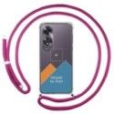 Personaliza tu Funda Colgante Transparente para Oppo A60 4G con Cordon Rosa Fucsia Dibujo Personalizada