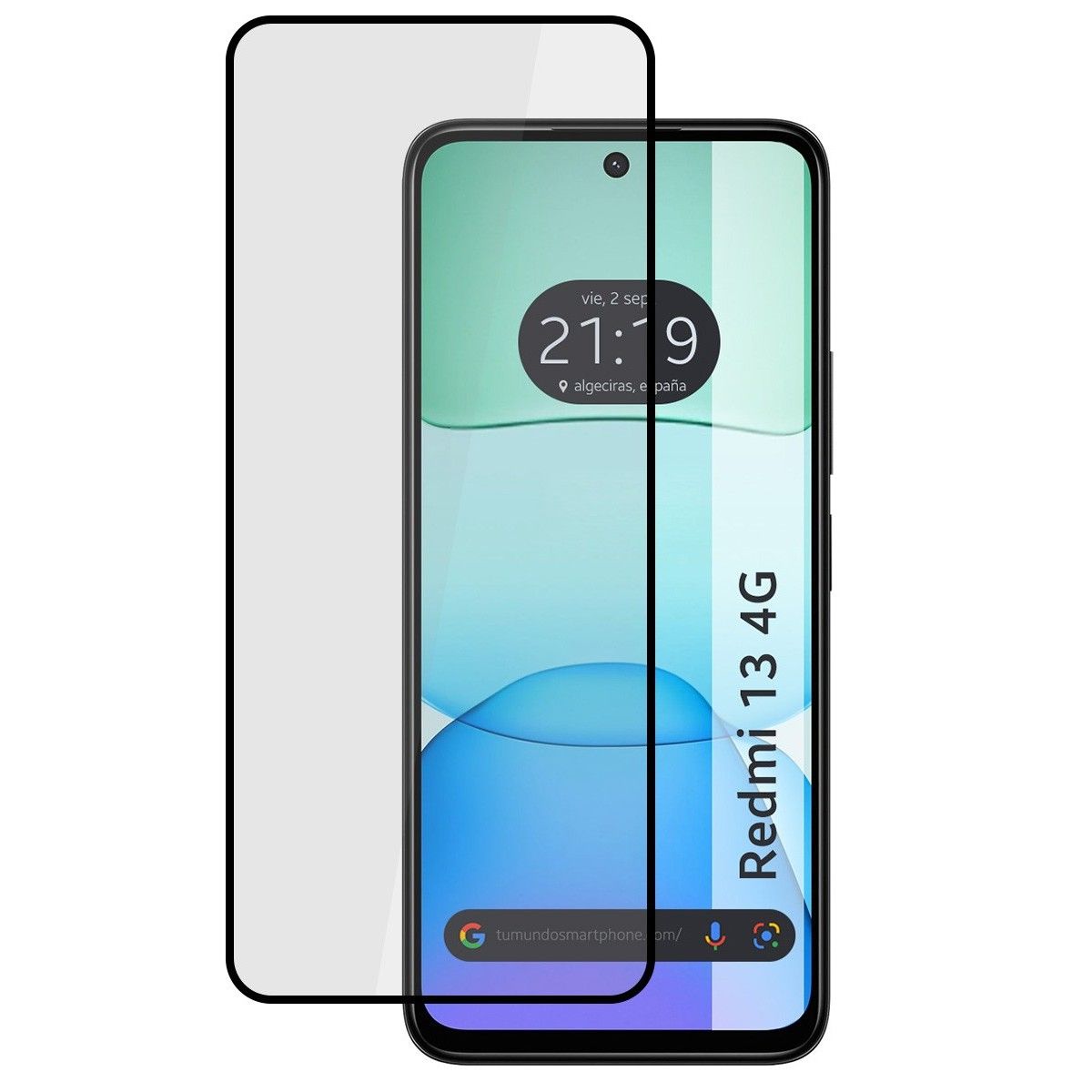 Protector Cristal Templado Completo 5D Full Glue Negro para Xiaomi Redmi 13 4G Vidrio