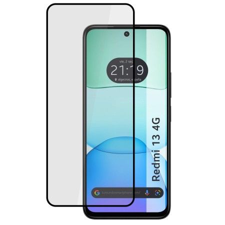 Protector Cristal Templado Completo 5D Full Glue Negro para Xiaomi Redmi 13 4G Vidrio