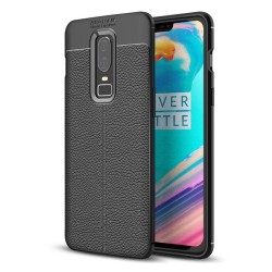 Funda Gel Tpu Tipo Piel Negra para Oneplus 6