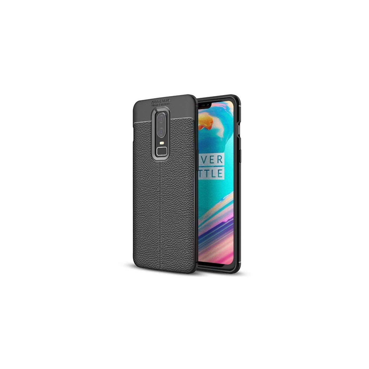 Funda Gel Tpu Tipo Piel Negra para Oneplus 6