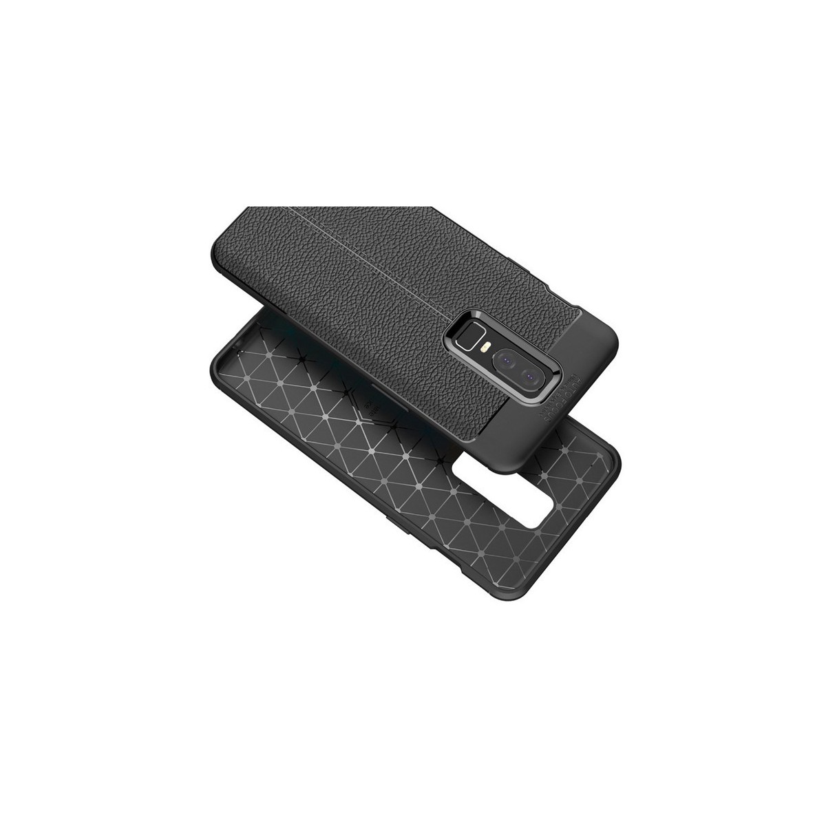 Funda Gel Tpu Tipo Piel Negra para Oneplus 6