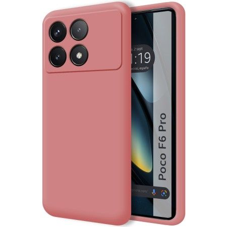 Funda Silicona Líquida Ultra Suave para Xiaomi Poco F6 Pro 5G color Rosa