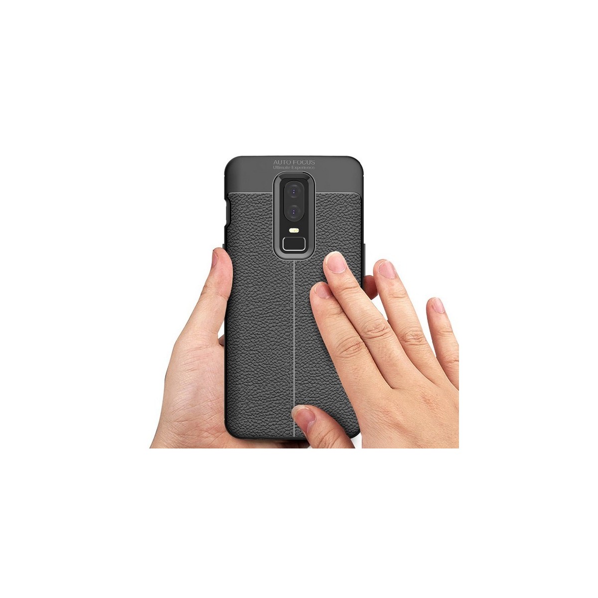 Funda Gel Tpu Tipo Piel Negra para Oneplus 6