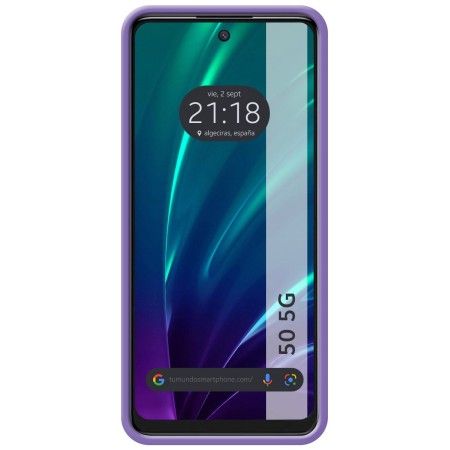 Funda Silicona Líquida Ultra Suave para TCL 50 5G color Morada