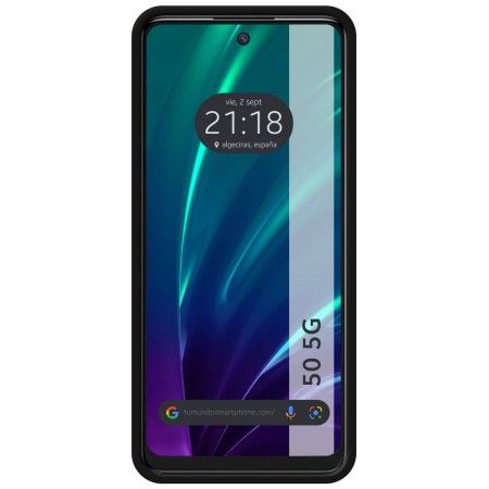 Funda Silicona Líquida Ultra Suave para TCL 50 5G color Negra