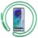 Funda Colgante Transparente para Samsung Galaxy M55 5G con Cordon Verde Agua