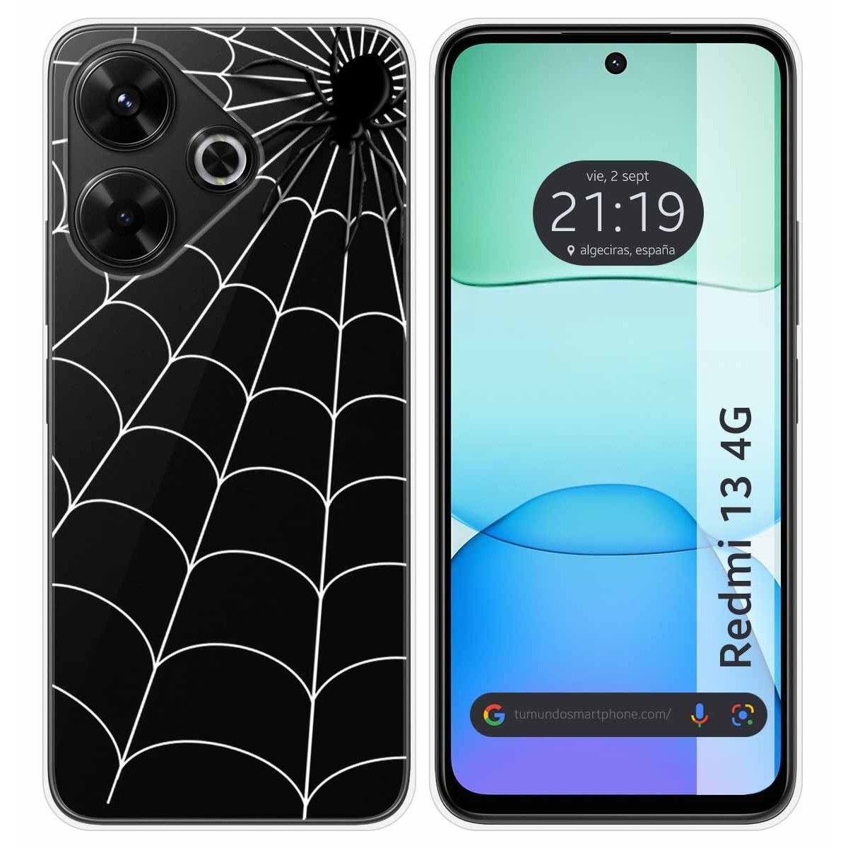 Funda Silicona Transparente para Xiaomi Redmi 13 4G diseño Araña Dibujos