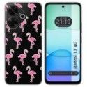 Funda Silicona Transparente para Xiaomi Redmi 13 4G diseño Flamenco Dibujos