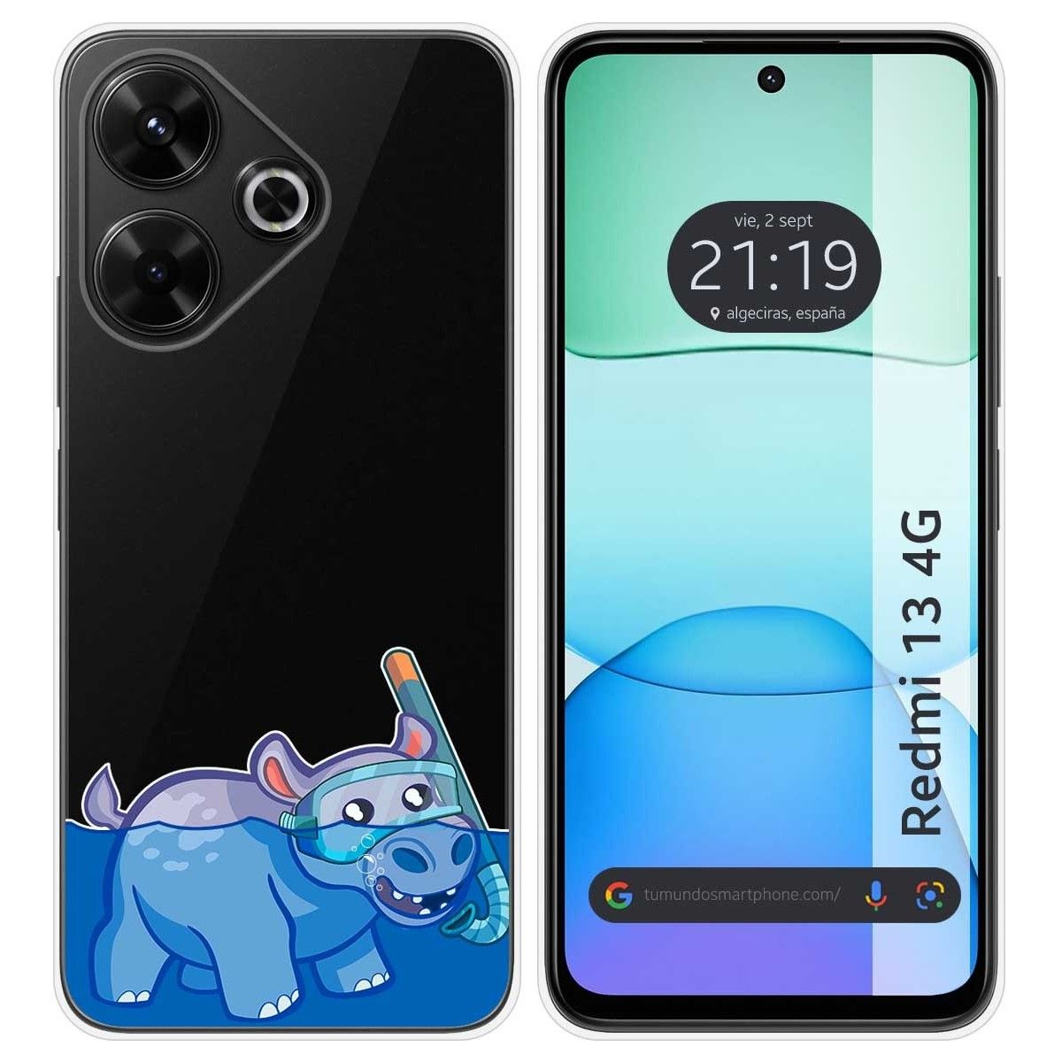 Funda Silicona Transparente para Xiaomi Redmi 13 4G diseño Hipo Dibujos