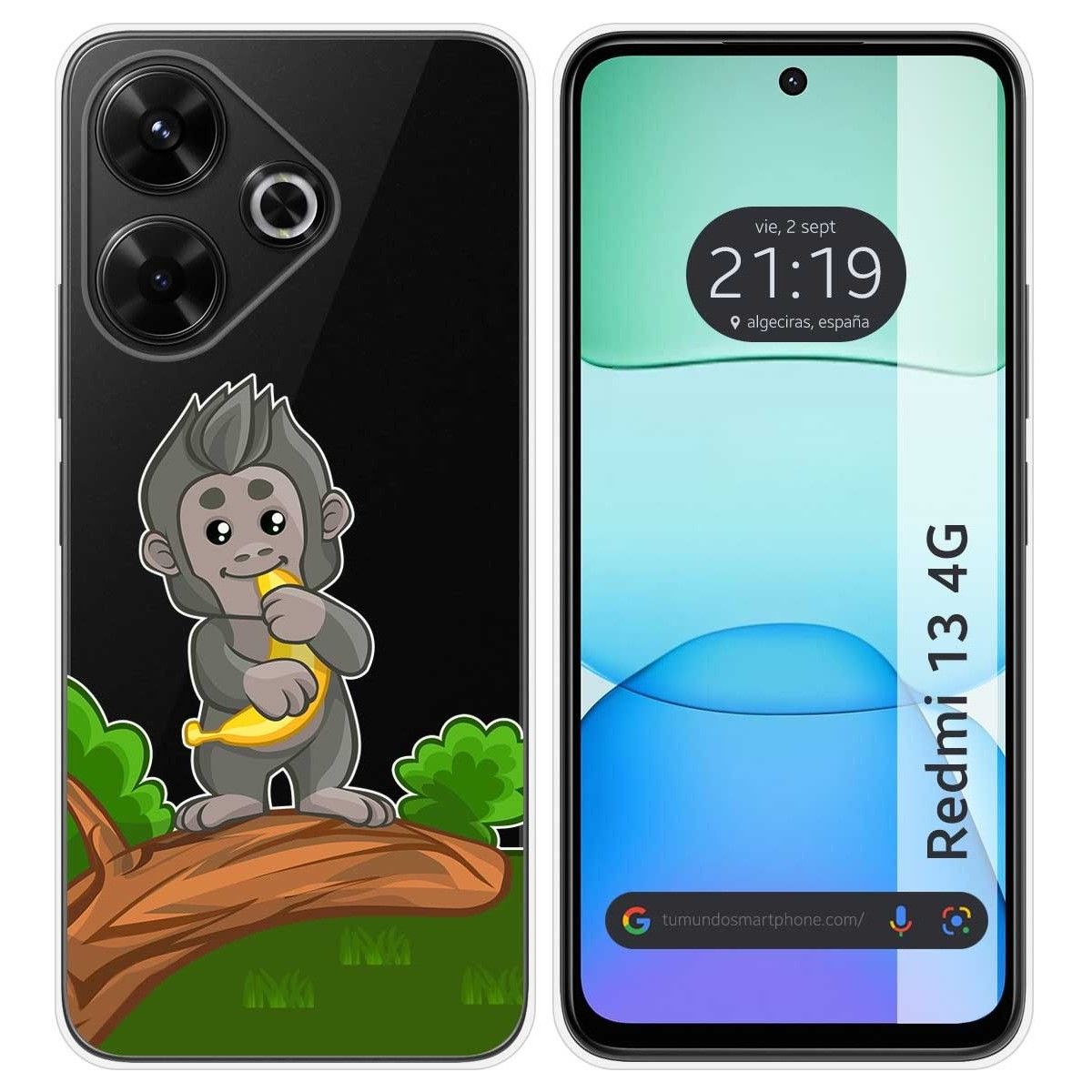 Funda Silicona Transparente para Xiaomi Redmi 13 4G diseño Mono Dibujos