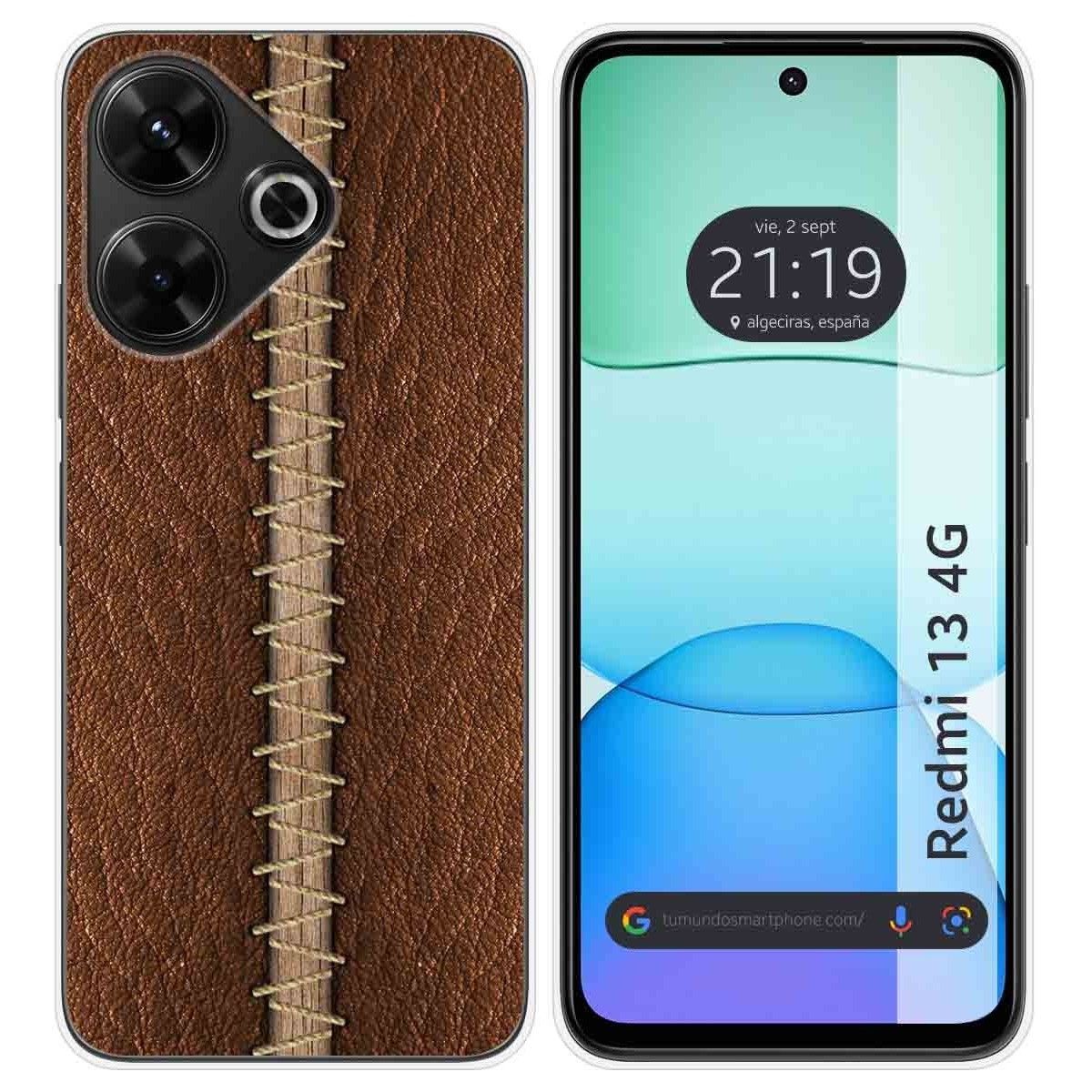 Funda Silicona para Xiaomi Redmi 13 4G diseño Cuero 01 Dibujos