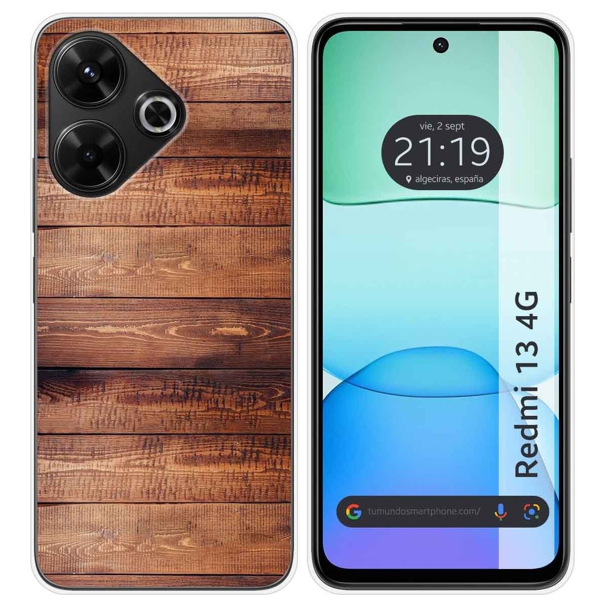 Funda Silicona para Xiaomi Redmi 13 4G diseño Madera 02 Dibujos