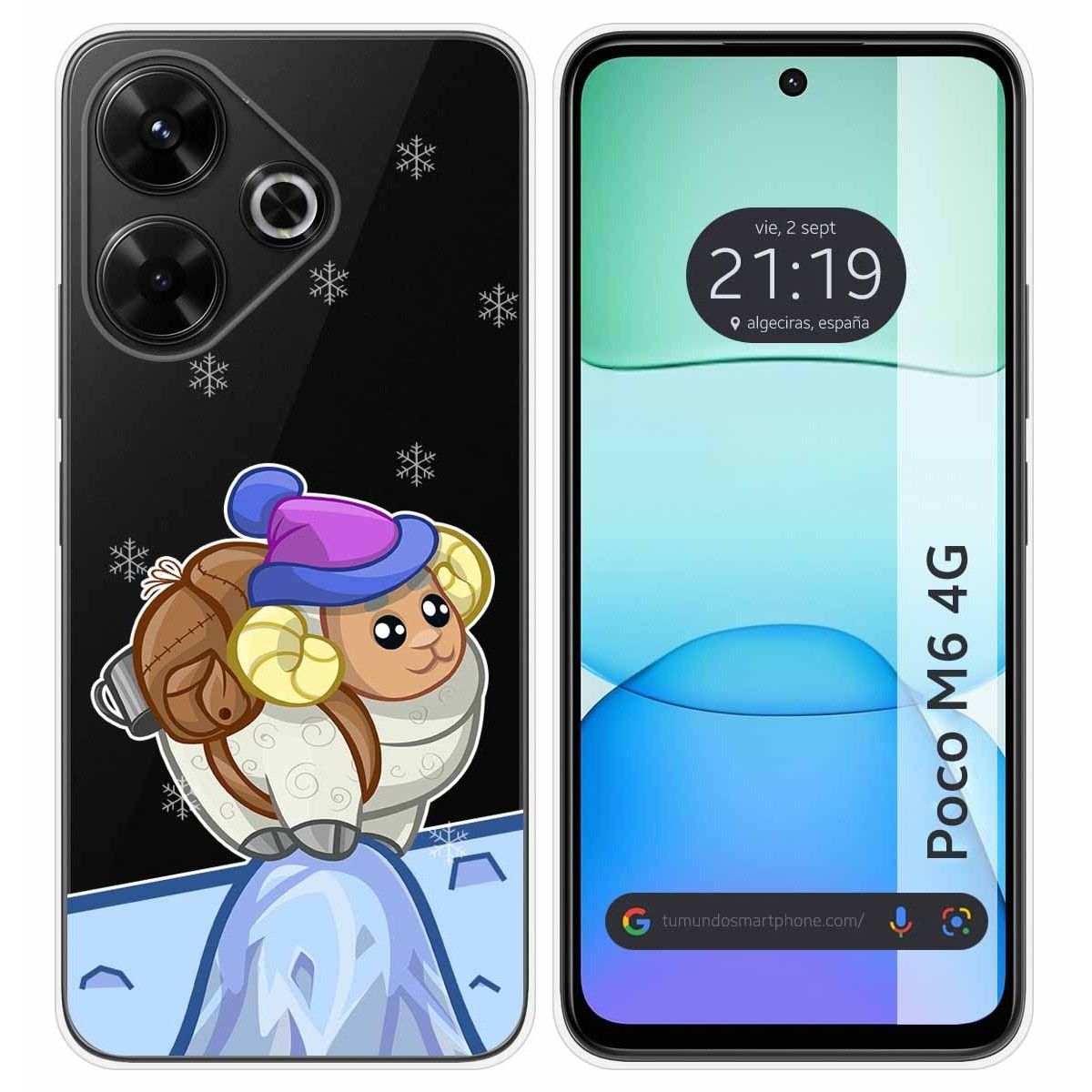 Funda Silicona Transparente para Xiaomi Poco M6 4G diseño Cabra Dibujos