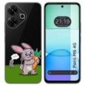 Funda Silicona Transparente para Xiaomi Poco M6 4G diseño Conejo Dibujos