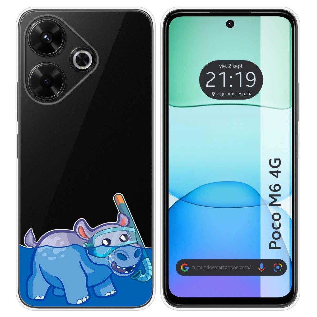 Funda Silicona Transparente para Xiaomi Poco M6 4G diseño Hipo Dibujos