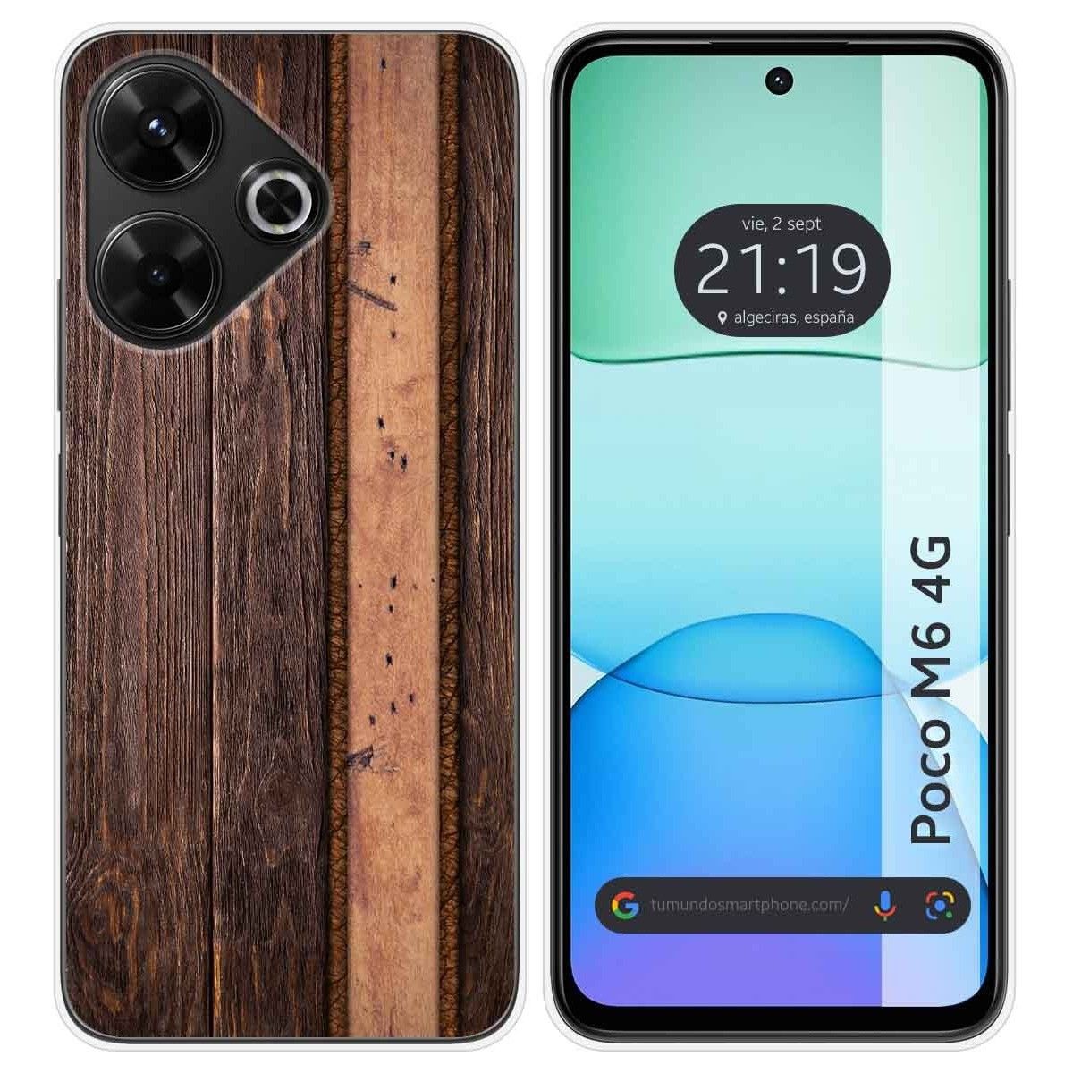 Funda Silicona para Xiaomi Poco M6 4G diseño Madera 05 Dibujos