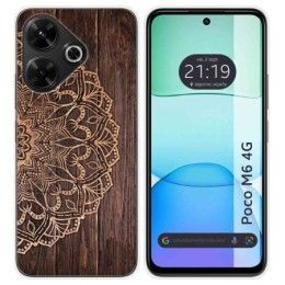 Funda Silicona para Xiaomi Poco M6 4G diseño Madera 06 Dibujos