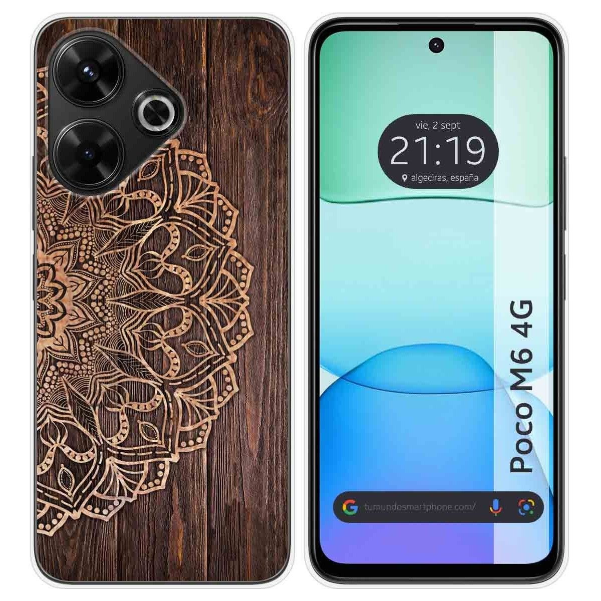 Funda Silicona para Xiaomi Poco M6 4G diseño Madera 06 Dibujos