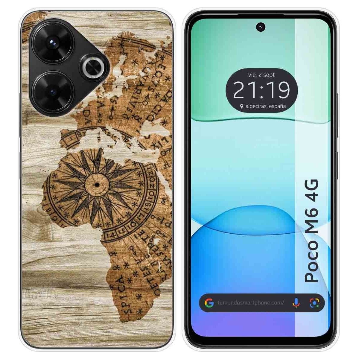 Funda Silicona para Xiaomi Poco M6 4G diseño Madera 07 Dibujos
