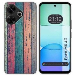 Funda Silicona para Xiaomi Poco M6 4G diseño Madera 10 Dibujos