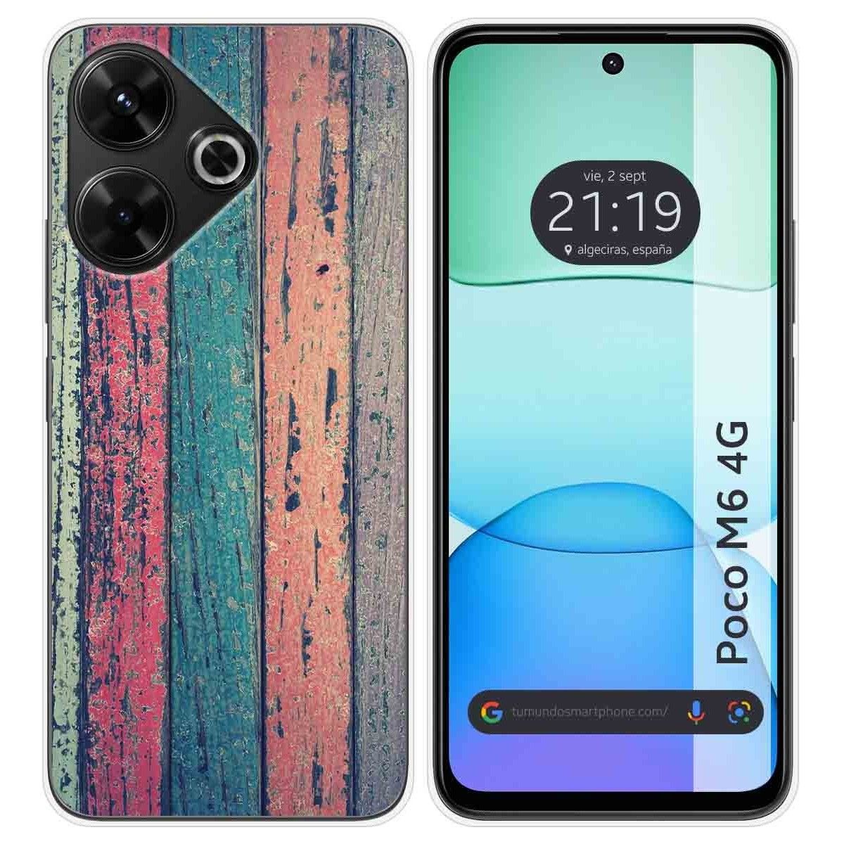 Funda Silicona para Xiaomi Poco M6 4G diseño Madera 10 Dibujos