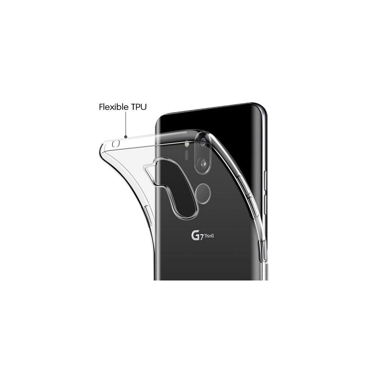 Funda Gel Tpu Fina Ultra-Thin 0,5mm Transparente para Lg G7 Thinq