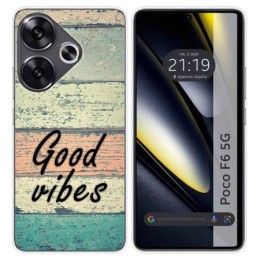 Funda Silicona para Xiaomi Poco F6 5G diseño Madera 01 Dibujos