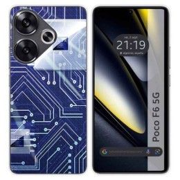 Funda Silicona para Xiaomi Poco F6 5G diseño Circuito Dibujos
