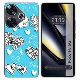 Funda Silicona para Xiaomi Poco F6 5G diseño Mariposas Dibujos