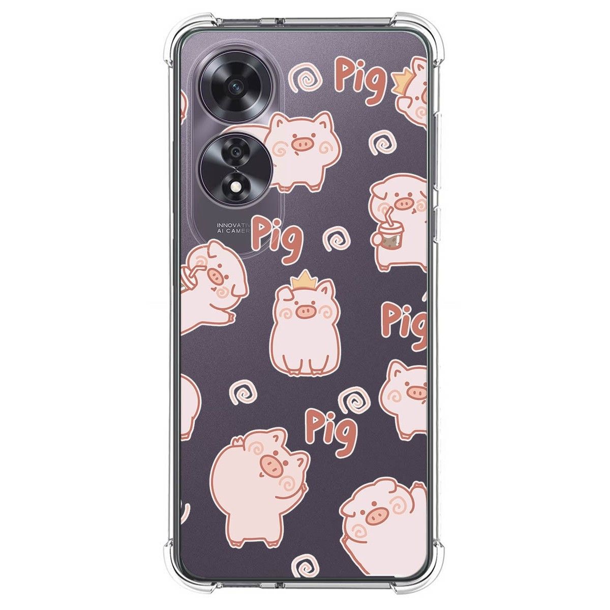 Funda Silicona Antigolpes para Oppo A60 4G diseño Cerdos Dibujos