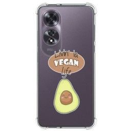 Funda Silicona Antigolpes para Oppo A60 4G diseño Vegan Life Dibujos