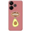 Funda Silicona Líquida Rosa para Xiaomi Redmi 13 4G diseño Vegan Life Dibujos