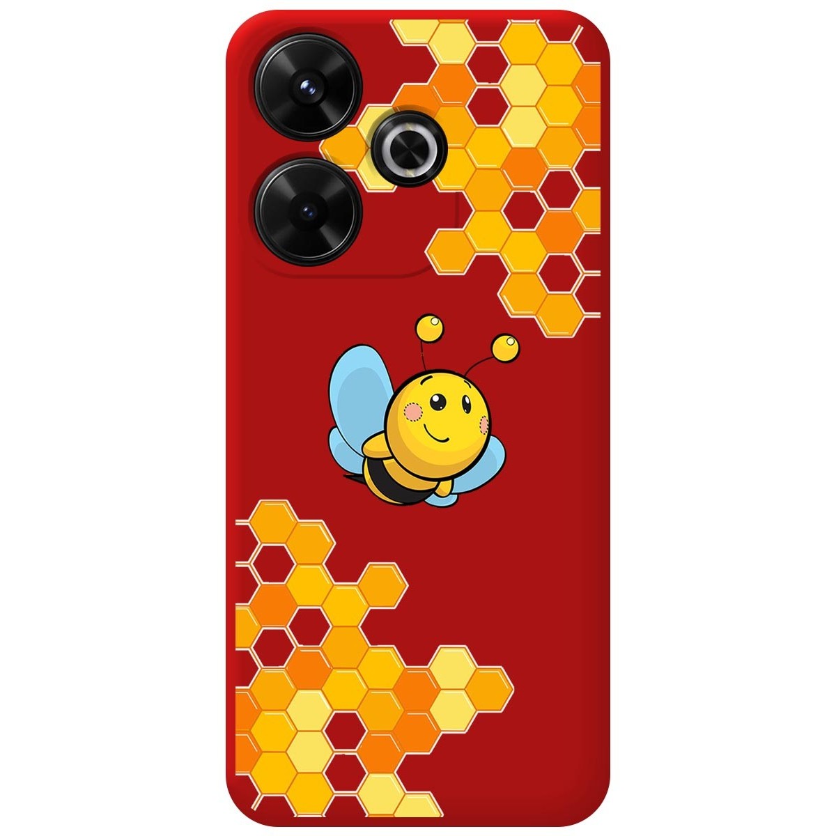 Funda Silicona Líquida Roja para Xiaomi Redmi 13 4G diseño Abeja Dibujos