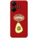 Funda Silicona Líquida Roja para Xiaomi Redmi 13 4G diseño Vegan Life Dibujos