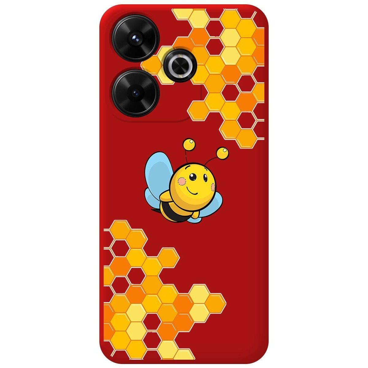 Funda Silicona Líquida Roja para Xiaomi Poco M6 4G diseño Abeja Dibujos
