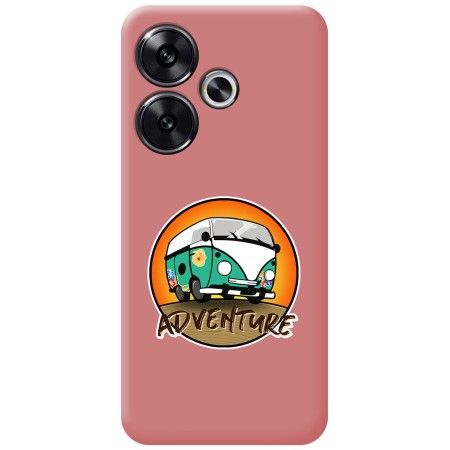 Funda Silicona Líquida Rosa para Xiaomi Poco F6 5G diseño Adventure Dibujos